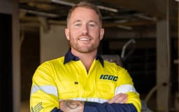 Daniel McKellar, ICGC founder, mid-shot profile on a project site