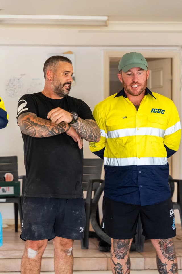 ICGC team members learning the latest concrete grinding techniques from an instructor